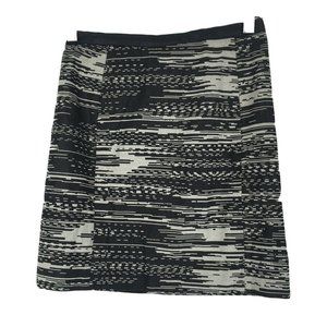 H&M 2 Skirt Mini Straight Black White Career Faux Leather Waist Exposed Zipper